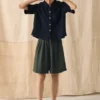 Garment-gefärbte leichte Leinen-Shorts