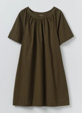 Gerafftes Kleid aus Baumwolltwill