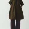 Gerafftes Kleid aus Baumwolltwill