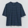 Gestreiftes Baumwoll-T-Shirt mit kurzen Ärmeln