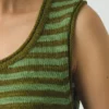 Gestreiftes Leinen-Baumwoll-Strickhemd