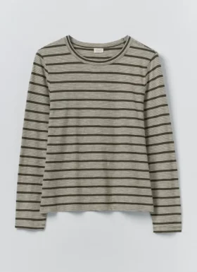 Gestreiftes T-Shirt mit Rundhalsausschnitt