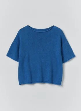 Gestricktes T-Shirt aus Baumwoll-Leinen