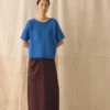 Gestricktes T-Shirt aus Baumwoll-Leinen