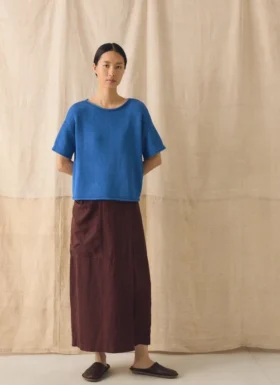 Gestricktes T-Shirt aus Baumwoll-Leinen