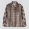 Gingham-Hemd aus Baumwolle und Leinen