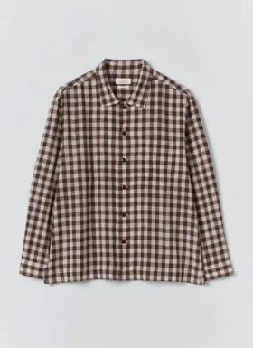 Gingham-Hemd aus Baumwolle und Leinen