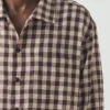 Gingham-Hemd aus Baumwolle und Leinen