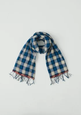Gingham-Schal aus hauchdünner Baumwolle