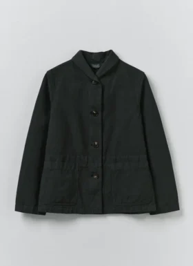Hal Arbeitsjacke aus Baumwoll-Leinen-Mischgewebe mit feinem Hahnentrittmuster