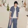 Hickory-Streifen-Jeansjacke