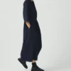 Indigo-Baumwoll-Twill-Shirt-Kleid
