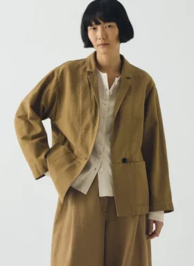 Jacke aus Baumwoll-Leinen-Twill