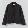 Jacke aus Baumwoll-Woll-Mischung mit Fischgrätenmuster Jacke aus Baumwoll-Woll-Mischung mit Fischgrätenmuster