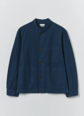 Jacke aus stückgefärbter Baumwoll-Canvas mit Stehkragen