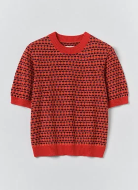 Jacquard-Strickoberteil aus Baumwolle
