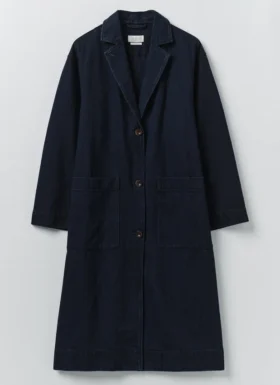 Japanischer Denim-Mantel mit überschnittenen Schultern