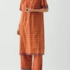 Kaftan aus Baumwolle mit Bistrot-Karomuster Kaftan aus Baumwolle mit Bistrot-Karomuster