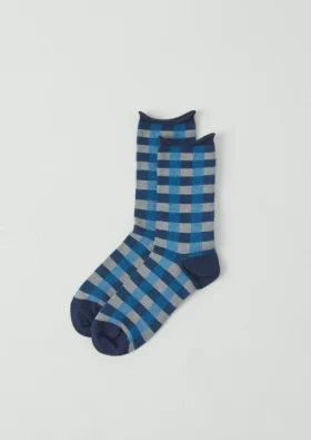 Karierte Baumwoll-Kaschmir-Socken