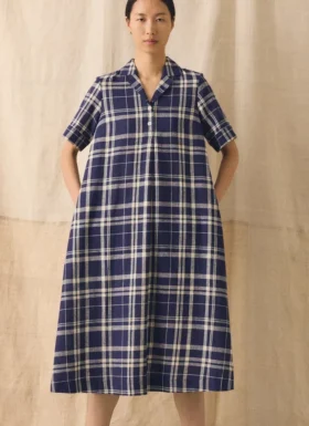 kariertes swing kleid aus leinen und baumwolle 2 280x385 - Kariertes Swing-Kleid aus Leinen und Baumwolle