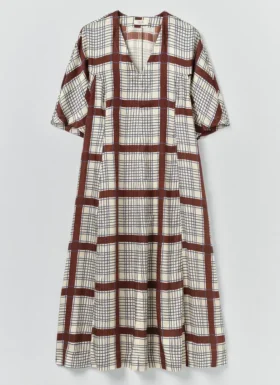 Kleid mit Tischdecken-Print