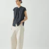 Kurzarmhemd aus melierter Baumwolle mit Shorts
