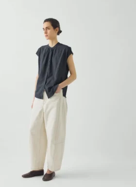 Kurzarmhemd aus melierter Baumwolle mit Shorts