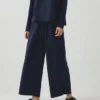 Lange Jersey-Hose mit Loopback-Struktur