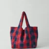 Leinentasche mit Gingham-Karomuster