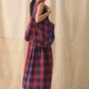 Leinentasche mit Gingham-Karomuster