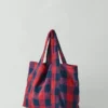 Leinentasche mit Gingham-Karomuster