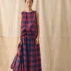 Leinentasche mit Gingham-Karomuster