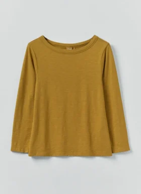 Lia T-Shirt mit U-Boot-Ausschnitt, stückgefärbt