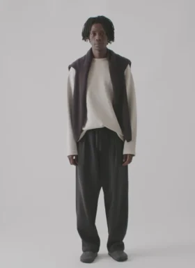 Loopback-Jersey-Plissee-Hose