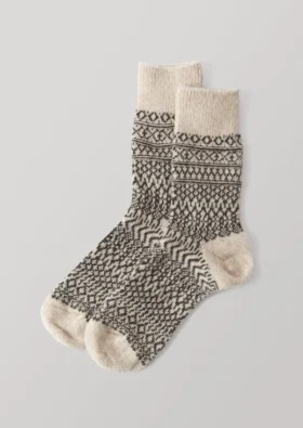 Nishiguchi Kutsushita Woll-Jacquard-Socken