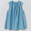 Oyo Stripe gerafftes Baumwoll-Top Oyo Stripe gerafftes Baumwoll-Top