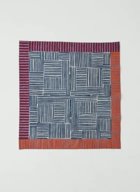 Patchwork-Streifen-Bandana im Blockdruck