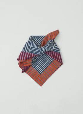 Patchwork-Streifen-Bandana im Blockdruck