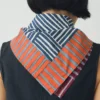Patchwork-Streifen-Bandana im Blockdruck