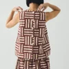 Patchwork-Streifen-Blockdruck-Oberteil Patchwork-Streifen-Blockdruck-Oberteil
