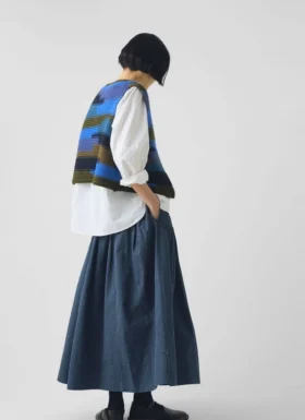 Patchwork-Strickweste aus Wolle