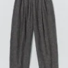 Plissierte Hose aus Leinen-Baumwoll-Twill Plissierte Hose aus Leinen-Baumwoll-Twill