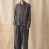 Plissierte Hose aus Leinen-Baumwoll-Twill Plissierte Hose aus Leinen-Baumwoll-Twill