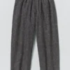 Plissierte Hose aus Leinen-Baumwoll-Twill Plissierte Hose aus Leinen-Baumwoll-Twill