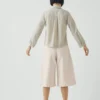 Plissierte Jeansshorts