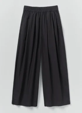 Plissierte Pull-on-Hose aus Baumwollpopeline