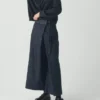 Plissierte Wickel-Denim-Culottes Plissierte Wickel-Denim-Culottes