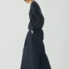 Plissierte Wickel-Denim-Culottes Plissierte Wickel-Denim-Culottes
