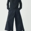 Plissierte Wickel-Denim-Culottes Plissierte Wickel-Denim-Culottes