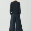 Plissierte Wickel-Denim-Culottes Plissierte Wickel-Denim-Culottes